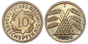 10 Pfennig / 10 Reichpfennig République de Weimar (1918-1933) Laiton 
