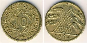 10 Pfennig / 10 Reichpfennig Repubblica di Weimar (1918-1933) Ottone 