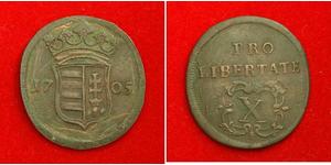 10 Poltura Hongrie Cuivre François II Rákóczi(1676 – 1735)