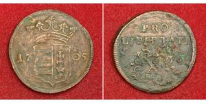 10 Poltura Hongrie Cuivre François II Rákóczi(1676 – 1735)