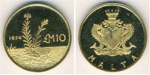 10 Pound Malta (1964 - ) Gold 