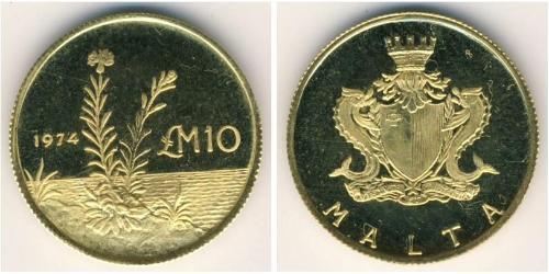 10 Pound Malta (1964 - ) Gold 