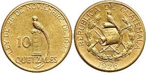 10 Quetzal Guatemala (1838 - ) Oro 