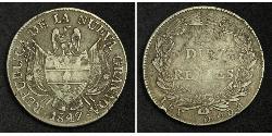 10 Real Republik Neugranada (1831–1858) Silber 