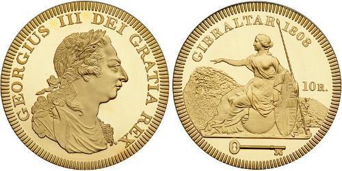 10 Real Gibraltar (1704 - ) 金 喬治三世 (1738-1820)