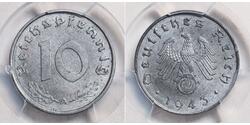 10 Reichpfennig Alemania nazi (1933-1945) Zinc 