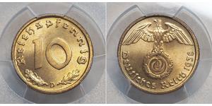 10 Reichpfennig 納粹德國 (1933 - 1945) 黃銅 