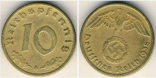 10 Reichpfennig 納粹德國 (1933 - 1945) 黃銅 