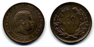 10 Reis Kingdom of Portugal (1139-1910) Bronze 