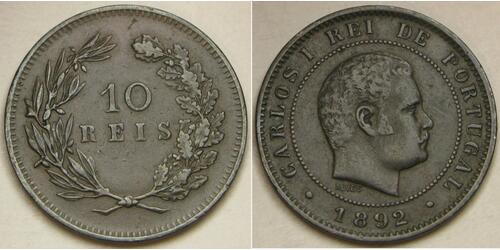 10 Reis Kingdom of Portugal (1139-1910) Bronze 