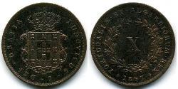 10 Reis Reino de Portugal (1139-1910) Cobre Luis I de Portugal (1838 - 1889)