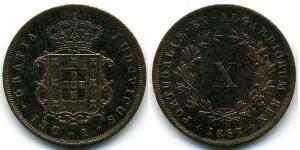 10 Reis Reino de Portugal (1139-1910) Cobre Luis I de Portugal (1838 - 1889)