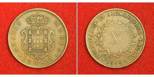 10 Reis Reino de Portugal (1139-1910) Cobre María II de Portugal (1819-1853)