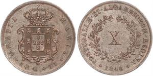 10 Reis Kingdom of Portugal (1139-1910) Copper Maria II of Portugal (1819-1853)