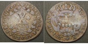 10 Reis Kingdom of Portugal (1139-1910) Kupfer Johann V. von Portugal (1689-1750)
