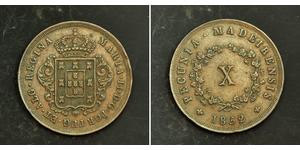 10 Reis 葡萄牙王國 (1139 - 1910) 銅 Maria II of Portugal (1819-1853)