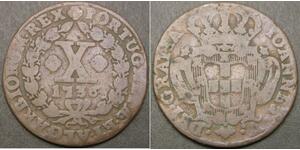10 Reis 葡萄牙王國 (1139 - 1910) 銅 若昂五世 (1689 - 1750)