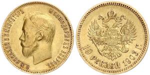 10 Rouble Empire russe (1720-1917) Or Nicolas II (1868-1918)