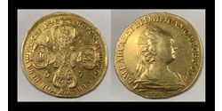10 Rublo Impero russo (1720-1917) Oro Elisabetta I (1709-1762)