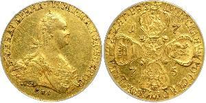 10 Rublo Impero russo (1720-1917) Oro Caterina II (1729-1796)