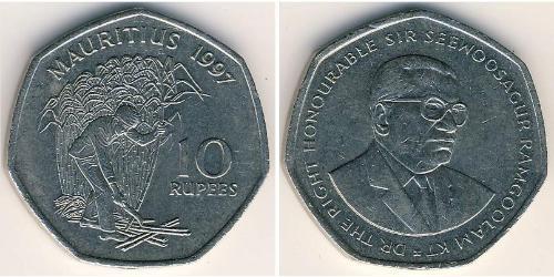10 Rupee Mauritius (1968 - ) Kupfer/Nickel 