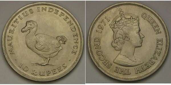 10 Rupee Mauritius  Elizabeth II (1926-2022)