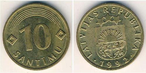 10 Santims Lettonie (1991 - ) Laiton 