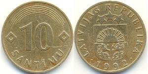 10 Santims Lettland (1991 - ) Messing/Nickel 