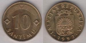 10 Santims Lettland (1991 - ) Messing/Nickel 
