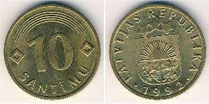 10 Santims Латвия (1991 - ) Латунь 
