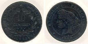 10 Sent Terza Repubblica francese (1870-1940)  Bronzo 