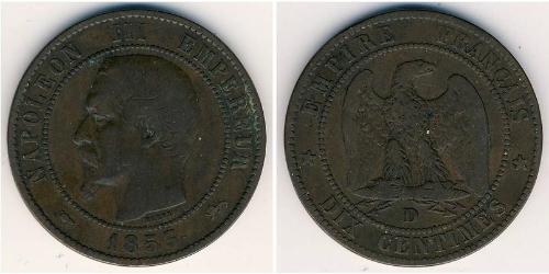 10 Sent Secondo Impero francese (1852-1870) Rame Napoleone III (1808-1873)
