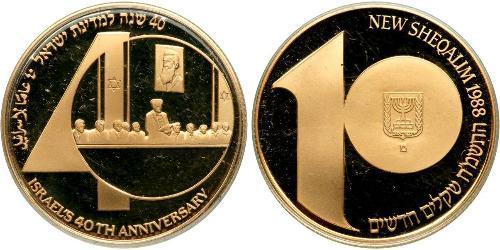 10 Sheqalim Ізраїль (1948 - ) Золото 