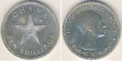 10 Shilling Ghana (1957 - ) Argento 