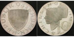 10 Shilling Republic of Austria (1955 - ) Argento 