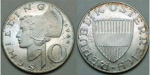 10 Shilling Republic of Austria (1955 - ) Argento 