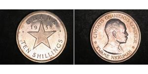 10 Shilling Ghana (1957 - ) Plata 
