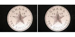 10 Shilling Ghana (1957 - ) Plata 