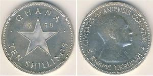 10 Shilling Ghana (1957 - ) Plata 