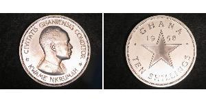 10 Shilling Ghana (1957 - ) Plata 