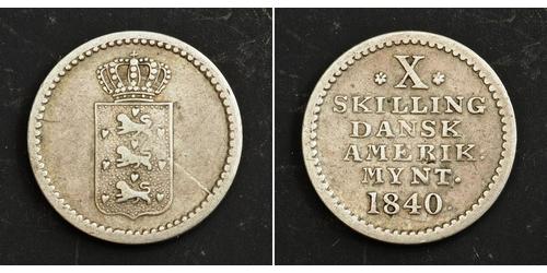10 Skilling Danemark Argent Frédéric VI de Danemark (1768 -1839)