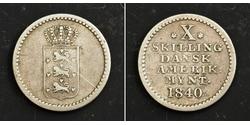 10 Skilling Dinamarca Plata Federico VI de Dinamarca (1768 -1839)