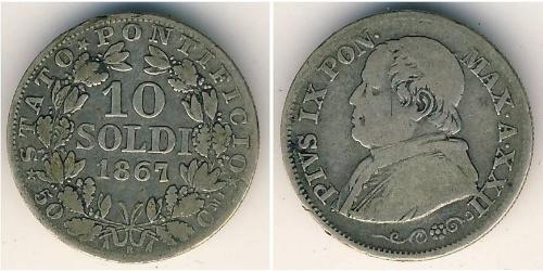 10 Soldo États pontificaux (752-1870) Argent Pie IX (1792- 1878)