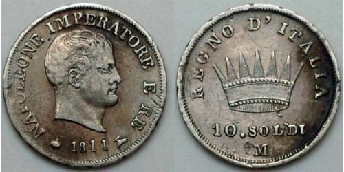 10 Soldo Kingdom of Italy (Napoleonic) (1805–1814) Silver Napoleon (1769 - 1821)