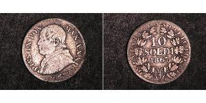 10 Soldo Papal States (752-1870) Silver Pope Pius IX (1792- 1878)