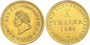 10 Thaler States of Germany Gold Georg IV (1762-1830)