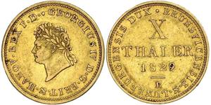 10 Thaler States of Germany Oro Jorge IV (1762-1830)