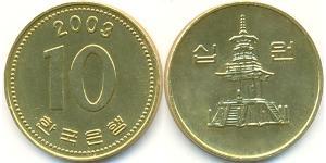 10 Won Corea del Norte (1948 - ) Latón 