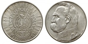 10 Zloty Deuxième République de Pologne (1918 - 1939) Argent Józef Piłsudski