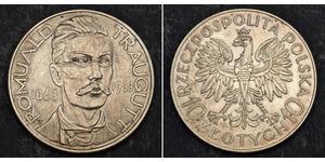 10 Zloty Deuxième République de Pologne (1918 - 1939) Argent Romuald Traugutt